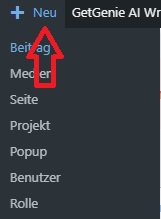 neuer Beitrag WordPress