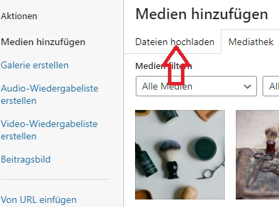 Datei hochladen wordpress